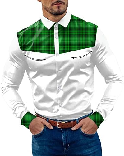 Camisas casuais masculinas do ZDDO, botão de manga longa de manga longa listrada camisa de moda de rua para trabalho, festa