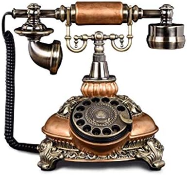 Telefone KXDFDC - Telefone retrô vintage clássico, telefone rotativo antiquado, Dial Rotário Antigo Fixo