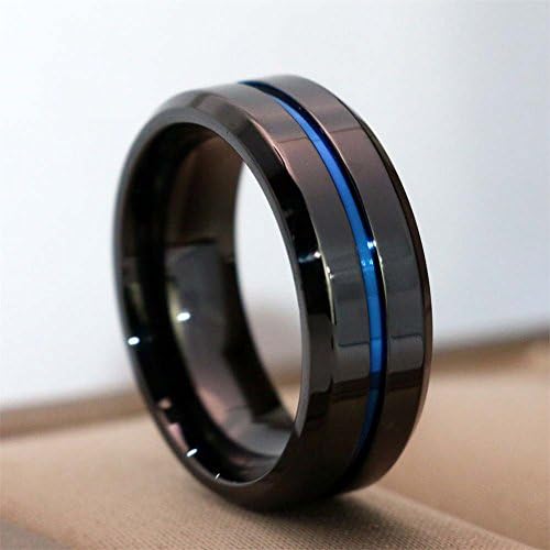 Looksringing His and His Wedding Ring Sets Casais Anéis Mulheres 10k Black Gold Gold Blue Blue CZ noivado de noivado