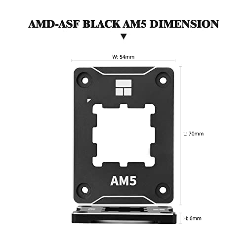 Thermalright ASF-Black AM5 CPU Solder, quadro de fixação anti-flexão corretivo, fusão fixa de ajuste completo AM5 Fixo não marcador, quadro de contato AM5 Anti-Bending, CPU Cooler Standard