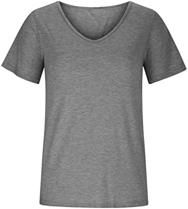 Camiseta feminina camiseta casual solt fit slow slave túnica tampes v pescoço camiseta simples camiseta
