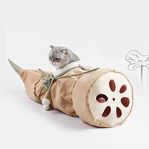 Comeone grandes brinquedos de gato tubo de túnel dobrável com bola de pelúcia, para pequenos animais de estimação coelhos de