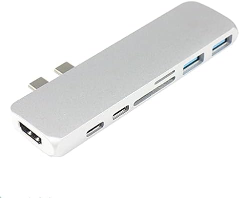 CR8P02 Duas portas Hub USB C a 4 K Adaptador HDMI 3 USB duplo 3 1 Dados do hub 1 Card Reader