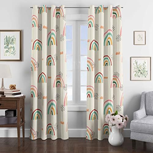 Cortinas de arco -íris de chiinvent para crianças Cutrenbow Rainbow Room escurecendo cortinas de janela decorativa cortina de blecaute