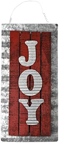 Homeford Holiday Joy Joy Currubed Metal Salting Sign, 18-3/4 polegadas