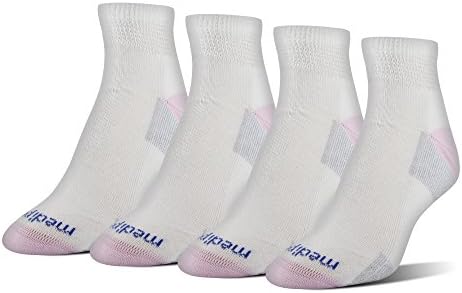 Medipeds Womens Nanoglide Quarter Socks, 4-Pack