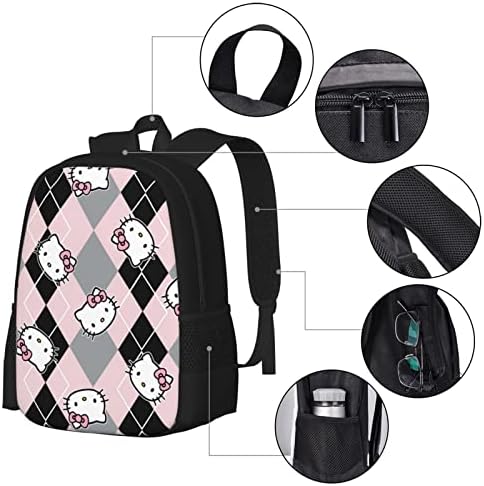 Cartoon Cute Cat Pattern Kids Mackpacks Conjunto para Backpack da Escola Girls com Locação de Lápis de Lunhana