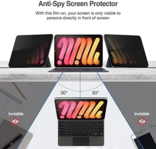Procase iPad Mini 6 6,3 polegada 2021 Pacote de protetor de privacidade Protetor iPad mini 6 Caso 2021 8,3 polegadas