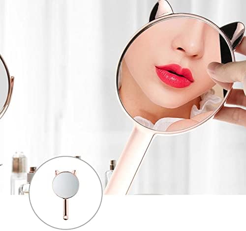Vanidade de maquiagem portátil yfshd com alça de salão de salão de mão espelhos compactos de mulheres cosméticas