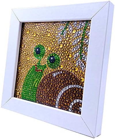 Parnarzar Easy 3D Diamond Painting Kit para crianças, pintura completa por kits de números com moldura de madeira - caracóis 6x6inChes