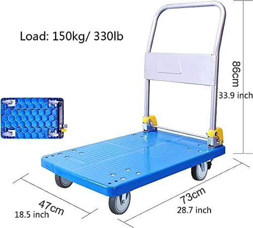 Giuin Platform Truck Push Push Dolly plataforma plata