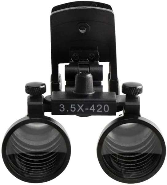 3,5x420mm de lupa binocular de clipe de plástico binocular 280mm-380mm com clip-on dy-110