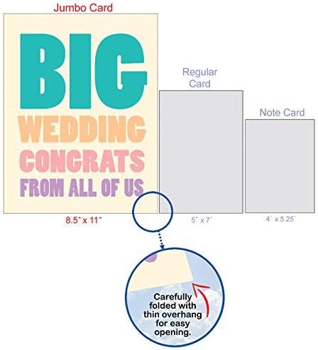 Nobleworks, Big Wedding Parabatulation Card - Cartão de felicitações para os recém -casados, de todos nós, Grupo J2727WDG -Us