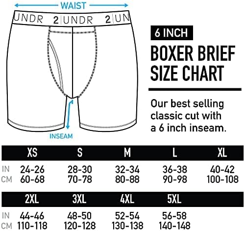 2undr Men's Swing Shift 6 Boxer Bruewhewear Limited Edition Colors