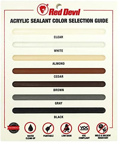 Red Devil 08760i Rd Pro Construction Grade Siliconized Acrylic Selant, 10,1 oz, Limpo