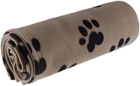 RZA Pet Clanta grande para cachorro Cat Animal 60 x 40 polegadas de lã preto pata impressão durante todo o ano Campa