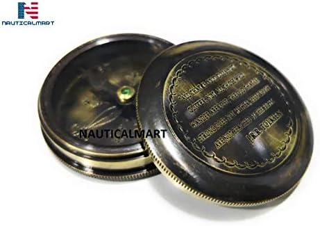 ANTIGO NAUTICAL Vintage Direcional Magnetic Graved Compass w/Caso de couro DIA DE GRATUÇÃO DO DIA DO BAPTISMO DIA DE CONFIRMAÇÃO