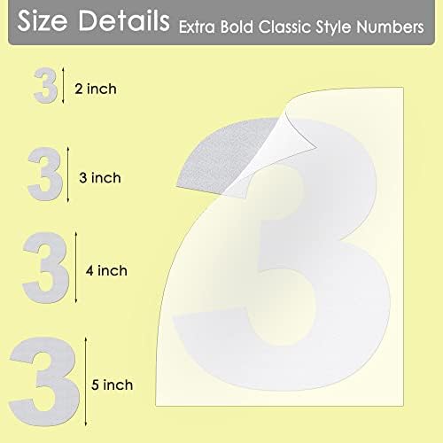 DIGGOO Caixa de correio Reflexivo Números de adesivo Dado Cut Bold Clássico estilo clássico Vinil número 2 Auto -adesivo 4 conjuntos