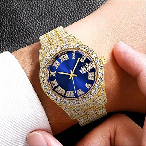 Senrud Unissex Crystal Watch Fashion Diamond Watch masculino Womens Full Iced-Out Watches Luxury Diamond Bracelet Watch