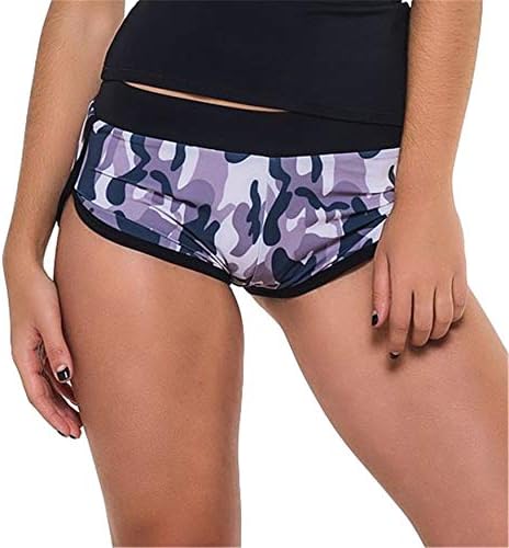 Andongnywell Ladies camuflagem impressão digital esportes ao ar livre thorts respiráveis ​​impressões calças quentes