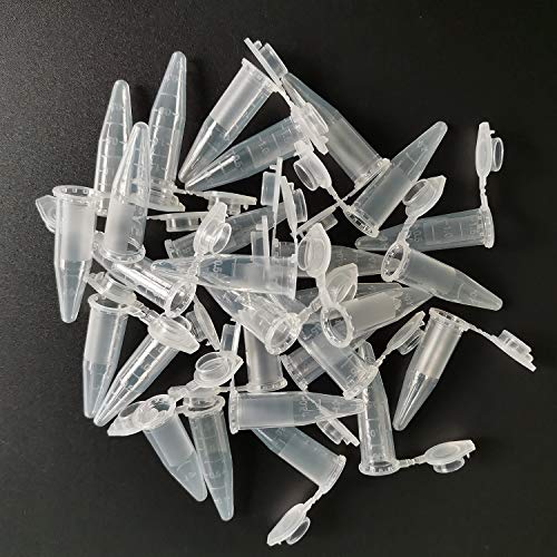 500 peças Tubo de centrífuga de plástico com tampa de estalo, 1,5 ml de micro -teste tubos de amostra de microtubo cônico