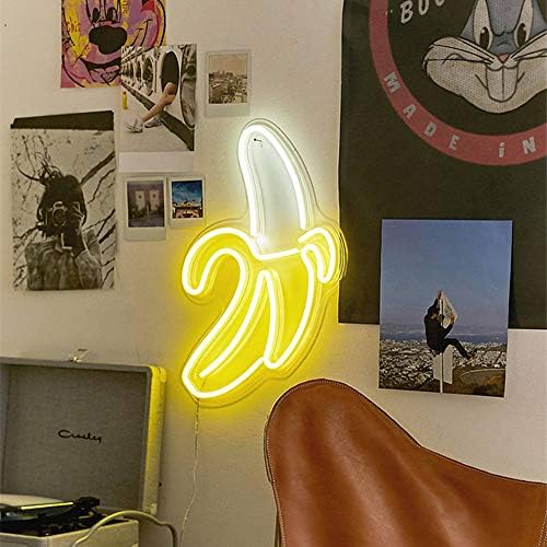Sinais de néon em forma de banana Luzes de neon Luzes de neon parede de arte decorativa luz USB para quarto parede infantil