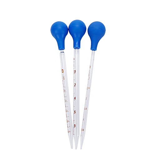 Curqia Lab Pipettes de 20 cm de vidro líquido graduado líquido transferência de óleo essencial com tampa de borracha grande