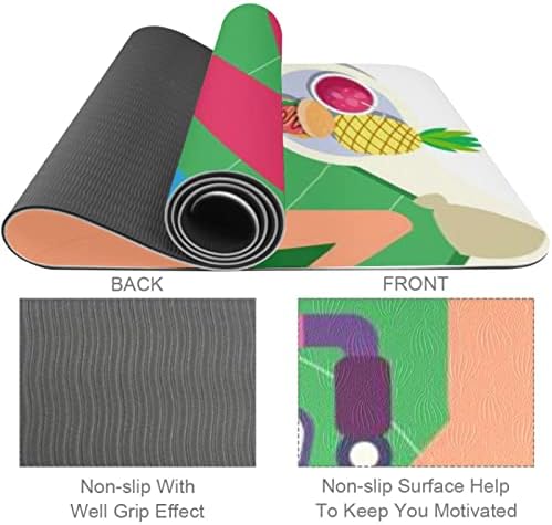 Sdlkfreli 6mm de tapete de ioga extra grosso, férias de verão impressas de impressão ecológica TPE TATS MATS PILATES com