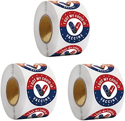 3 Rolls Epidemic Preventic Sticker Rótulos Adesivo de vacinação Selagem de vedação para decoração de casa/parede/sala