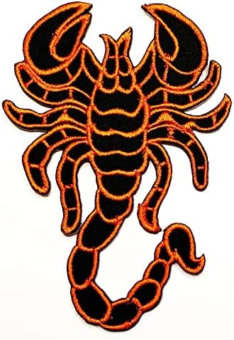 Kleenplus 3pcs. Ferro bordado de escorpião laranja em costura em remendo para fantasia roupas jeans jaquetas chapéus mochilas camisas