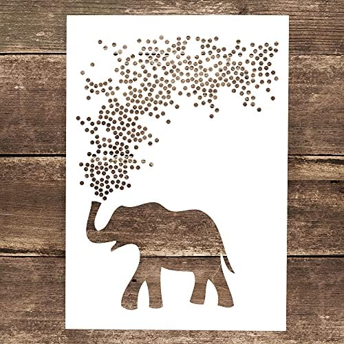 Modelo de estêncil de elefante decorativo DIY para pintar em papel de mobília de madeira de madeira