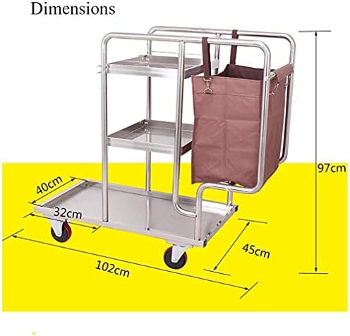 Rack de armazenamento HTLT Multifuncional de limpeza grossa Hine Sala Service Silent Laundry Car aço inoxidável Ferramenta