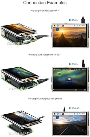 Coolwell, 3,5 polegadas LCD Scret Resisitive Touch Display C tela de toque para Raspberry Pi 4b+ 4b 3b+ 3b 2b+ zero W WH 480x320 SPI