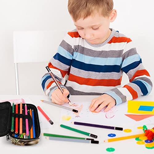 Caixa de lápis fofa para estudantes para estudantes Cub de caneta de caneta de animais de animais, caneta durável, caneta com zíper, material escolar e escritório 7.5x3x1.5in
