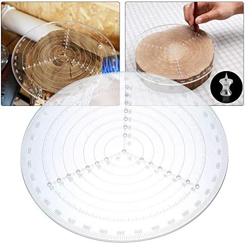 Vislone Round Center Finder Compass búsula clara de torno acrílico Centro de ferramentas Circle Medar