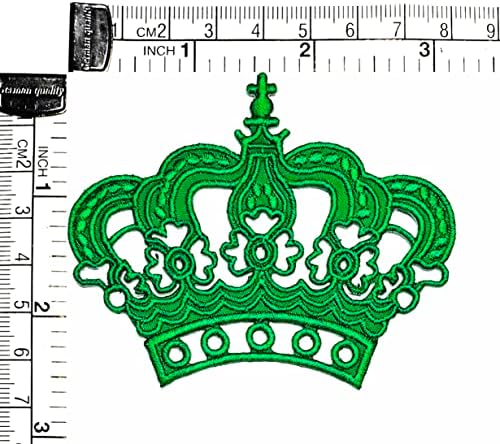 Kleenplus 3pcs. Green Princess Crown Patches Sticker Comics Cartoon Ferro em tecido Appliques Diy Caso Craft Reparo Costum de símbolo decorativo