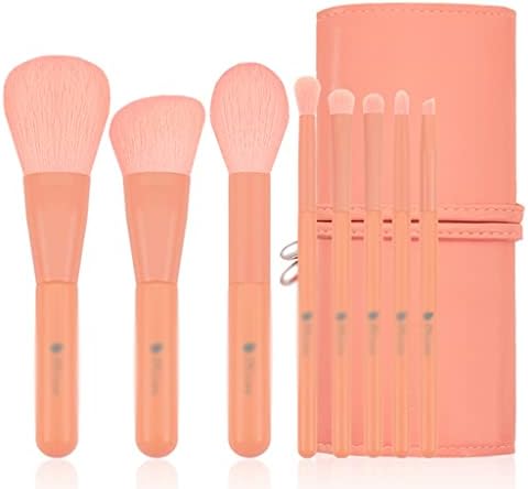 N/A 8pcs Brush de maquiagem laranja com beleza de bolsas de maquiagem de pó de blush pincéis para ferramentas de cosméticos de maquiagem