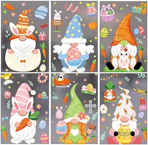 Apoio ao sofá de bebê Seat Girls Easter Stickers Easter Eggs adesivos eletroestáticos adoráveis ​​adesivos de decoração de festa de