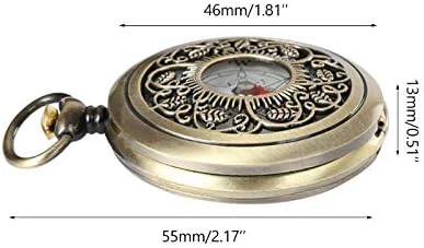 Quesheng vintage bronze bússola relógio de bolso design ao ar livre navegação garoto presente retro metal bússola portátil