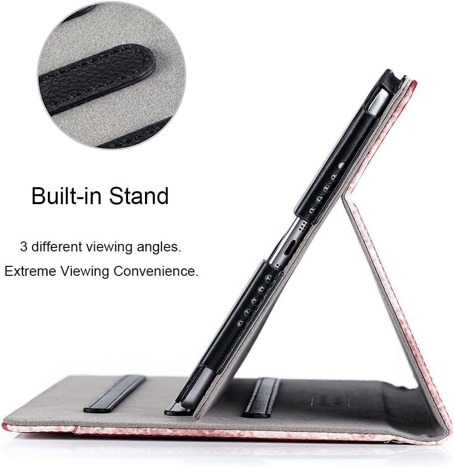 Caso Ruban Compatível com iPad 9,7 polegadas 2018/2017/iPad Air 2 1 - [Proteção de canto] Visualização de vários ângulo Fólio Stand com bolso, acordar/sono automático
