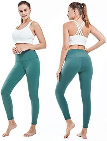 Cisisily 2 Pacote calças de ioga de cintura alta feminina, Leggings de ioga de controle de barriga de 4 vias Cappris para