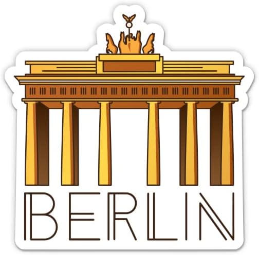 Berlim Alemanha Brandenburg Gate - Adesivo de vinil de 3 - para laptop de carro para laptop Water Bottle - Decalque impermeável