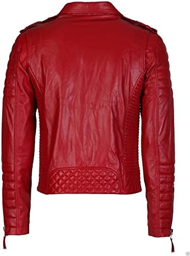 Aries Leathers Real de campal de cordeiro masculino Jaqueta de motocicleta genuína MJ11