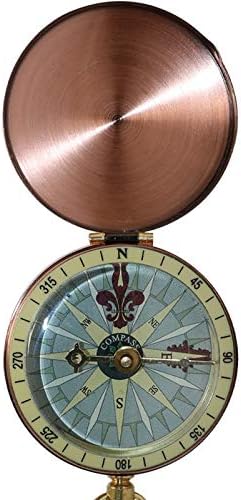 Jahh Compass portátil Compass de camping de bolso de bolso de navegação de bronze bronze shell watch watch penduring cadeia