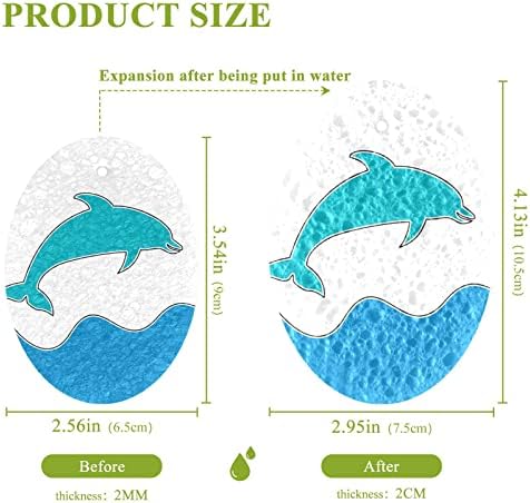 Alaza Dolphin Design Animal Arte moderna esponjas naturais Esponja de celulares de cozinha para pratos lavando banheiros
