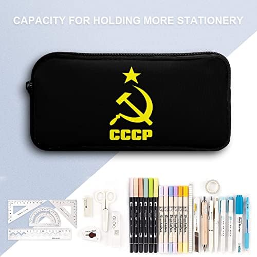 CCCP Case de lápis russo Caso de alta capacidade Bolsa de maquiagem Bolsa de maquiagem Yho Design para escola de escritório
