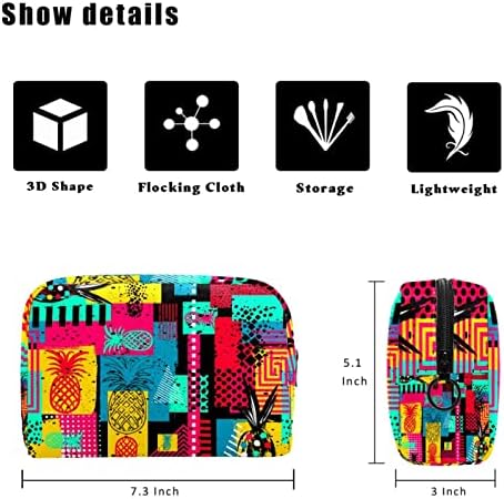 Bolsa de maquiagem tbouobt bolsa de bolsa cosmética bolsa bolsa com zíper, moderno geométrico abstrato arte abacaxi