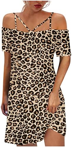 Bingyelh maxi vestidos mulheres soltas manga curta leopard spaghetti vestidos de pulseira botão de verão sexy verão feminino