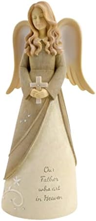 FUNDAÇÕES ENESCO Nosso Pai Cruz Cross Oração Angel Figure, 7,68 polegadas, multicolor
