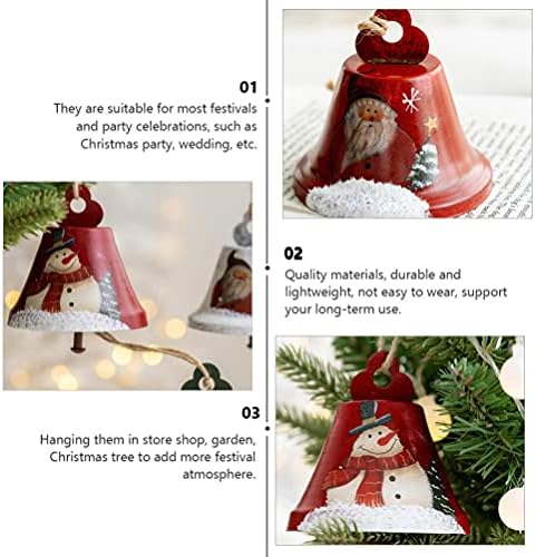 PretyZoom 4pcs Arenamentos de árvore de Natal Jingle sinos com sinalizadores de árvores de barbas de barbante para estopa para suprimentos